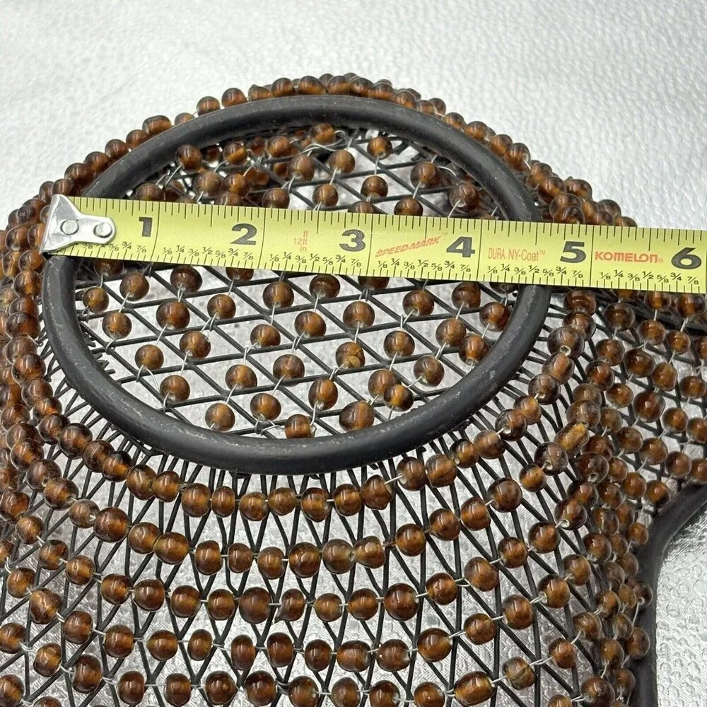 Black Metal Star Wire Basket Brown Beaded Bowl‎ Boho Farmhouse Decor Centerpiece